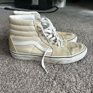 Vans High-Top Sneakers in Cream and White